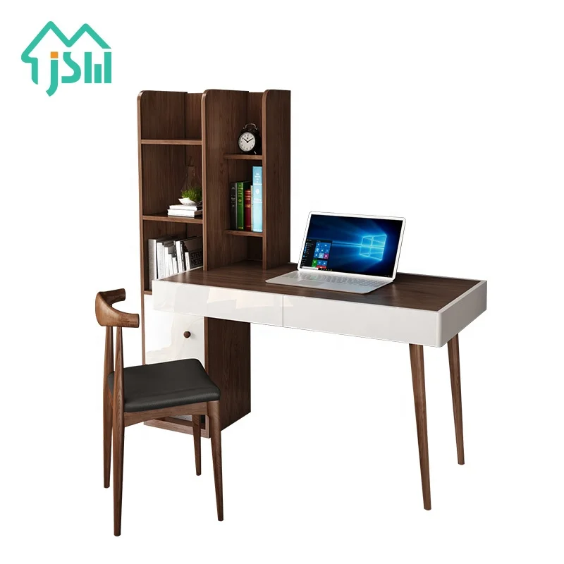 Study Room Furniture Bookshelf Design Storage Modern Wood Study  Table Computer Desk