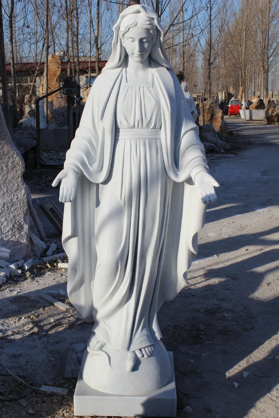 Custom Outdoor Life Size Stone Carved Marble Nude Woman Statues