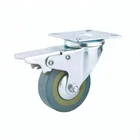 Gray Wheel Sky Blue Rubber Castor Wheel 50mm Gray Rubber Castor Wheel With Brake