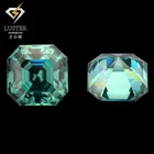 Green Colored All Sizes Available Mineral Moissanites Gemstones Asscher Cut Square From Best Moissanite Dealers