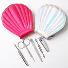 Use Tools Kit Manicure Tool Wholesale Price Nail Care Use 5pcs Tools Zipper Bag Shell Manicure Kit