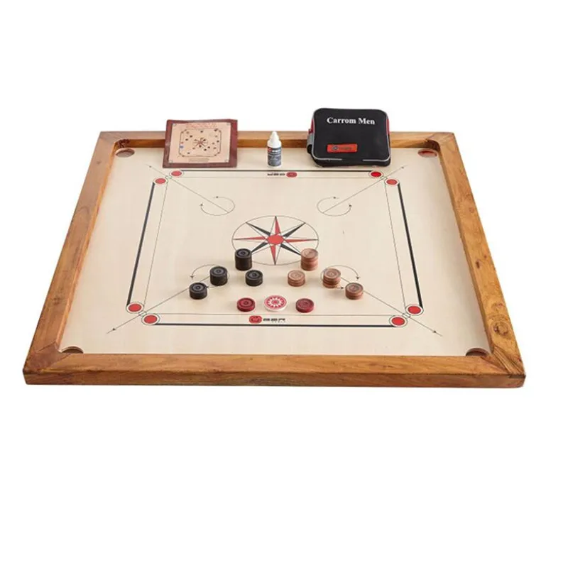 Coins & Striker k Details about   Carrom Board Wooden Size inner 23" x 23" outer 26" x 26"