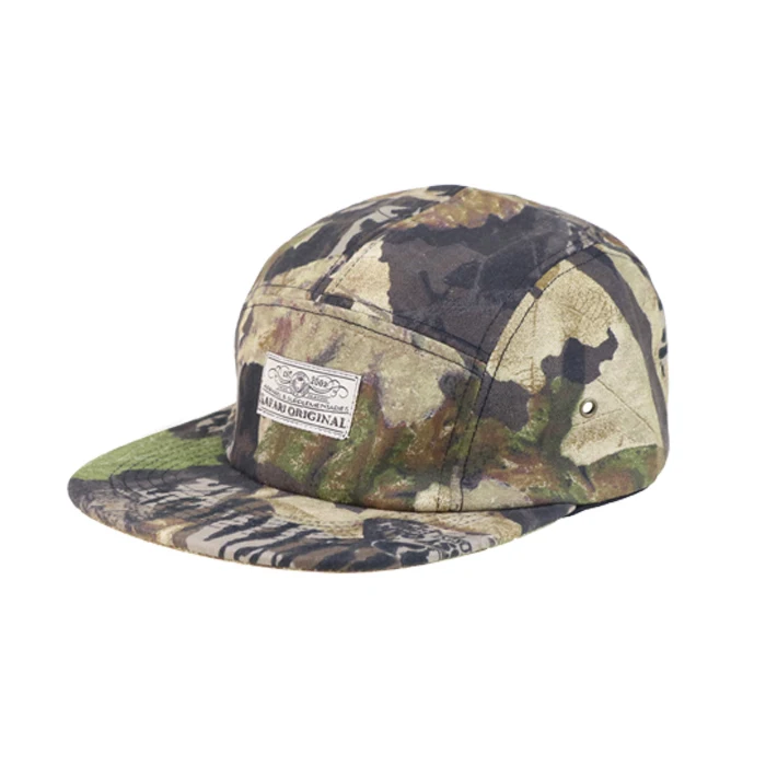 Panel Cap Camo Nylon Woolen Cap Plain 