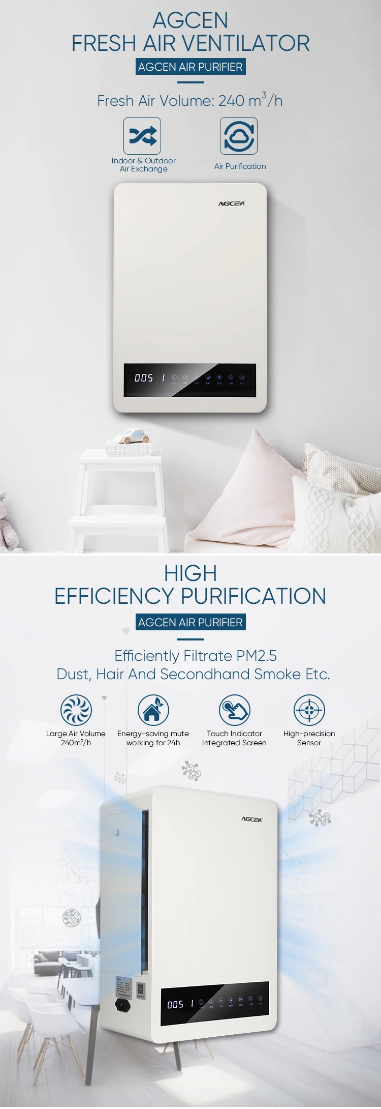 Air Purifier, Wall, H13 - detail 2