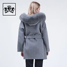 Long Wool Coat With Fur Long Style Winter Wool Women Cashmere Coat With Real Fox Fur Hood