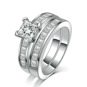 Two Layers Ring Fashion Wedding Ring Women's Engagement Ring Set