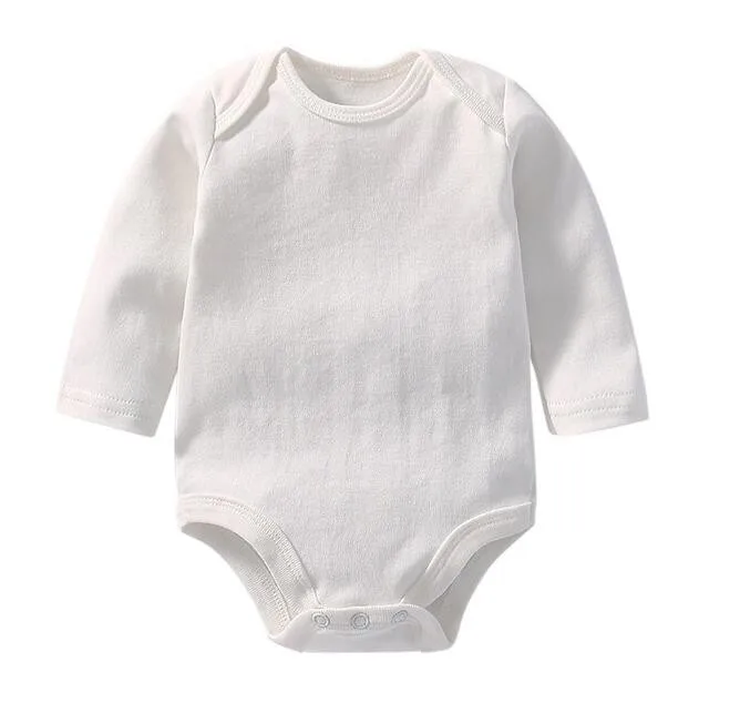 manufacturer 2022 New Plain bodysuits baby long sleeve white onesie soft baby bodysuit plain color baby onesie