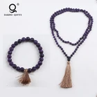 Gemstone Jewelry Set Bracelet And Necklace Set Layer Beaded Bracelets Gemstone Tassel Bracelet And Necklace Jewelry Set