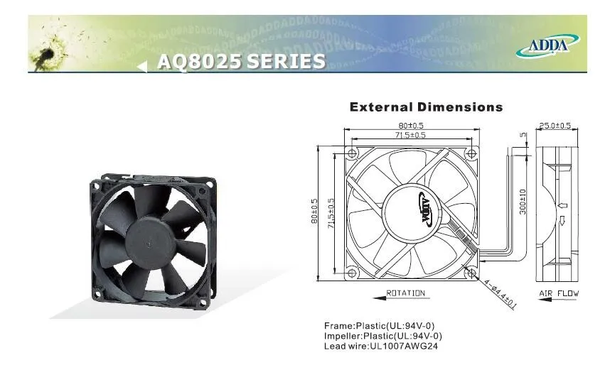 Axial Fan, 80mm, 25mm, CPU - detail 6