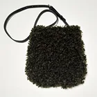 Bag Fur Factory Fashion Shoulder Bag With Fur Dark Green Color
