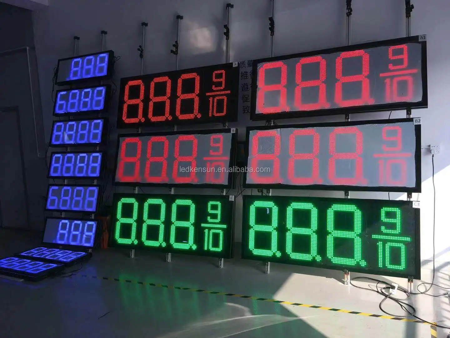 16 Inch Red 7 Segment Led Gas Oil Petrol Station Price Display Sign