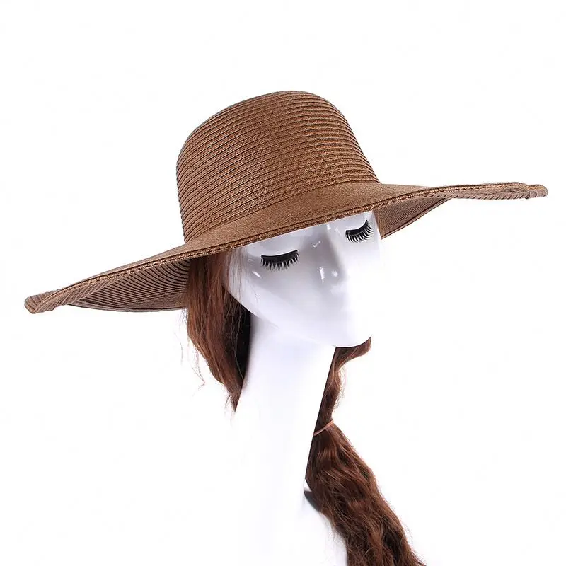 Sun Hat Round Top Wide Brim Paper Straw 