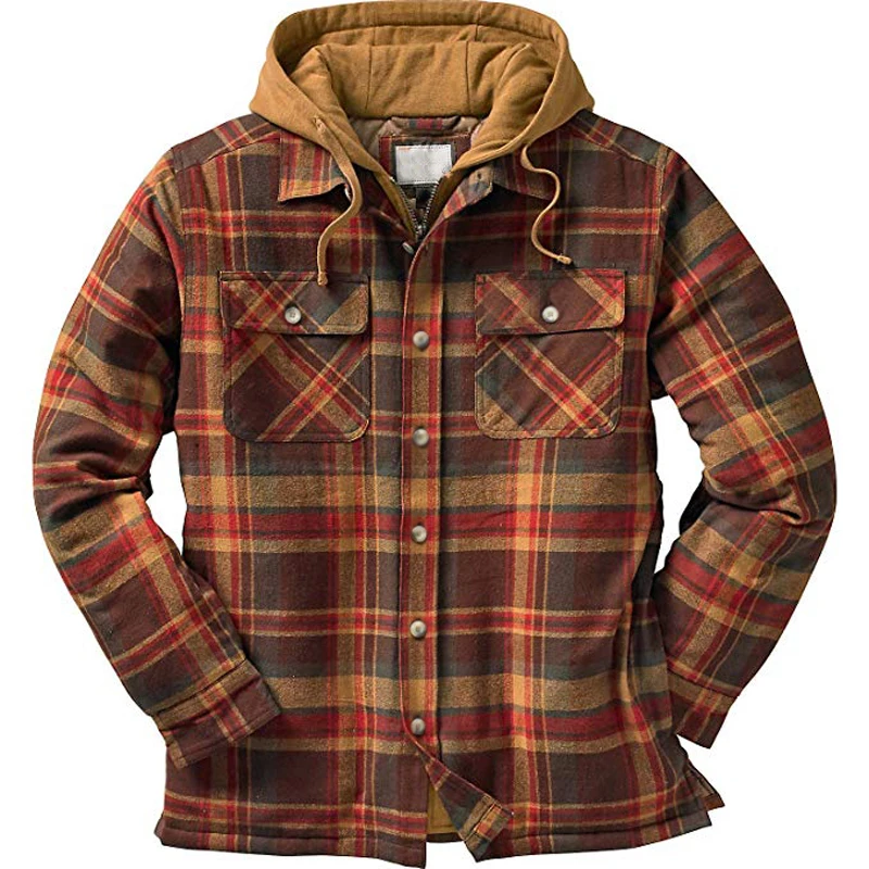 quilted flannel shirt with hood