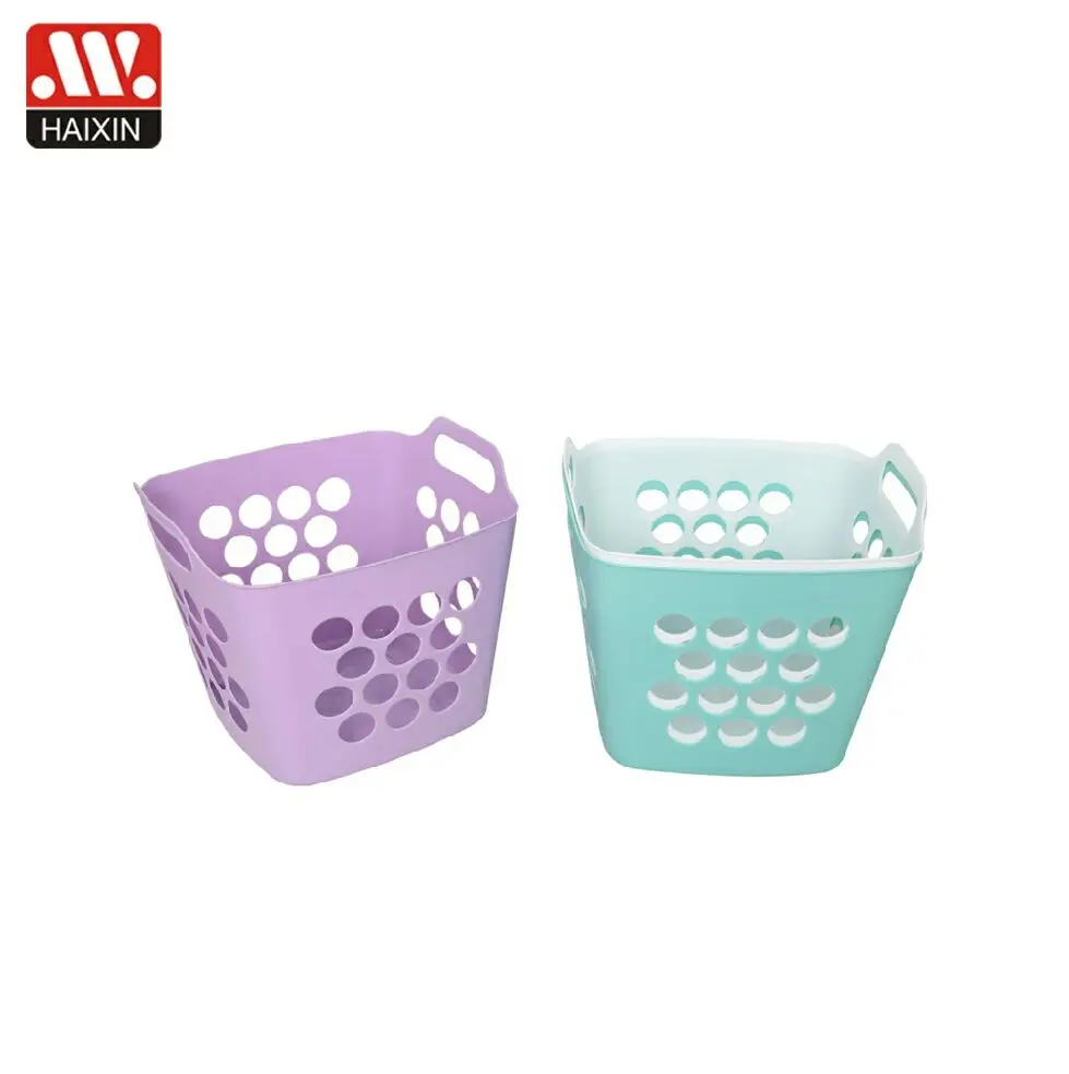 Wholesale new style dirty clothing plastic storage basket PE square large capacity laundry basket