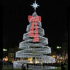 Holiday decoration giant led artificial metal frame spiral outdoor wire christmas tree wired ribbon