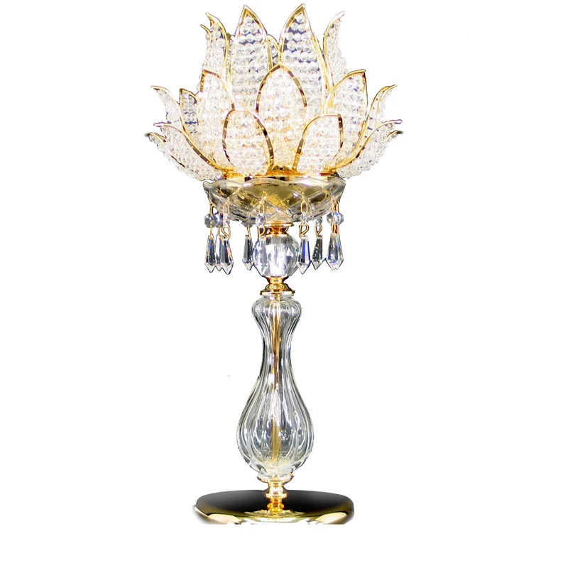 lotus crystal table lamp