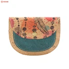 Bag Clutch Fashion Printing Green Cork Tote Bag Ladies Cork Clutch Purse
