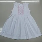 Girl Cotton Dresses Girls Baby Girl Cotton Dresses White With Pink Embroidery Sleeveless Baby Girl Cotton Dresses