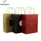Handle New Design Logo Printed Square Bottom Wholesale Custom Shopping Brown Kraft Paper Bag With Handle