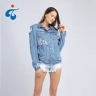 Ladies Blouse Blouse Manufacture Wholesale Spring Woven Denim Latest Fashion Ladies Sample Blouse Jacket