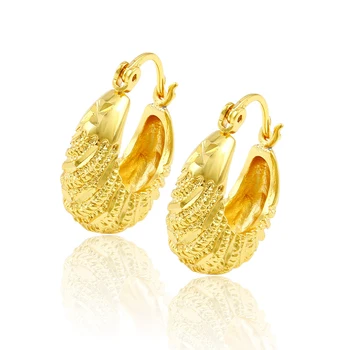 xuping jewelry 24k gold cheap popular women's fashion dubai hanging earrings
