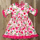 Dress Cotton Girls East Rose Customize Boutique Short Sleeve Dress Pretty Floral Cotton Girls Dress