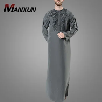 High Quality Modern Design Polyester Embroidered Men's Thobe Fashion Jubba Islamic Men Clothing