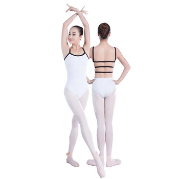 CL00495 Wholesale camisole adult girls white ballet dance leotard
