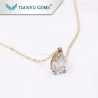 Diamond Pendants Gold Tianyu Gems Pear Cut Moissanite Diamond Pendants Charms 14k/18k White Gold Fitted Necklace