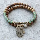 Wooden Beads Healing Bracelet 2016 Boho Summer Hamsa Bracelet Wooden Beads And Healing Crystals Handmade Bracelet