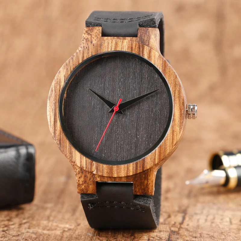 Relojes De Madera Para Hombre,Reloj De Pulsera De Cuarzo De Bambú De Madera Natural,Relojes Cuero Genuino Para - Buy Relojes Para Hombre De Bambú De Madera Relojes Hombres Product