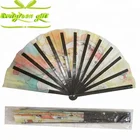 Black Hand Fan Hand Fan Bamboo Various Design Big Black Bamboo Fabric Hand Fan