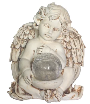Solar Led Light Resin Angel Statue - Religious Garden Statue Remembrance Memorial Guardian Angel For Gift
