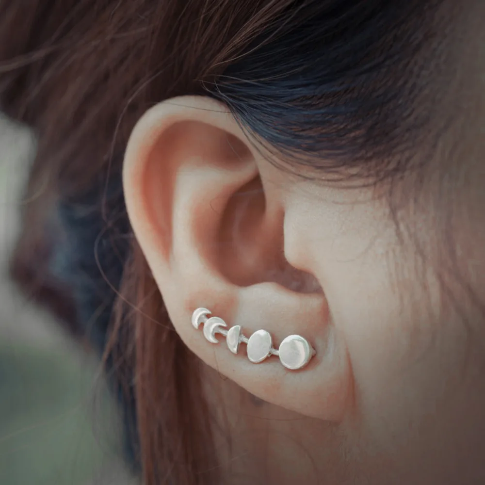 moon phase earrings studs