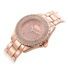 Watch Crystal Fashion Lady Wrist Diamond Watch Shiny Crystal Dial Alloy Rose Gold Bracelet Watch