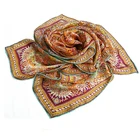 Hand Square Scarf No MOQ Free Sample Hand Rolled Hem Square Custom Own Design Silk Scarf