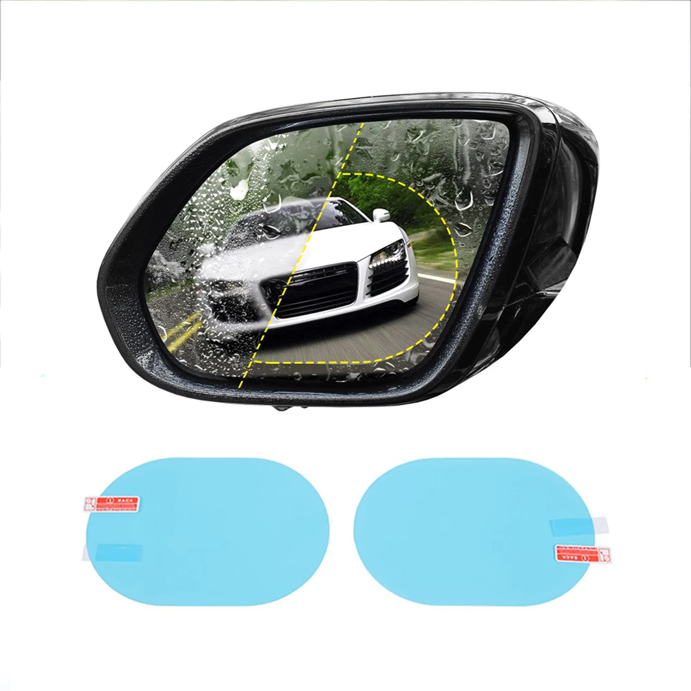 2x Waterproof Rainproof Fog-proof Film Car Sticker Rearview Mirror Membrane 