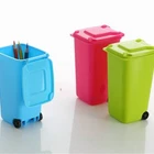 Desktop Plastic Trash Bin Shaped Pen Holder Stationery Organizer