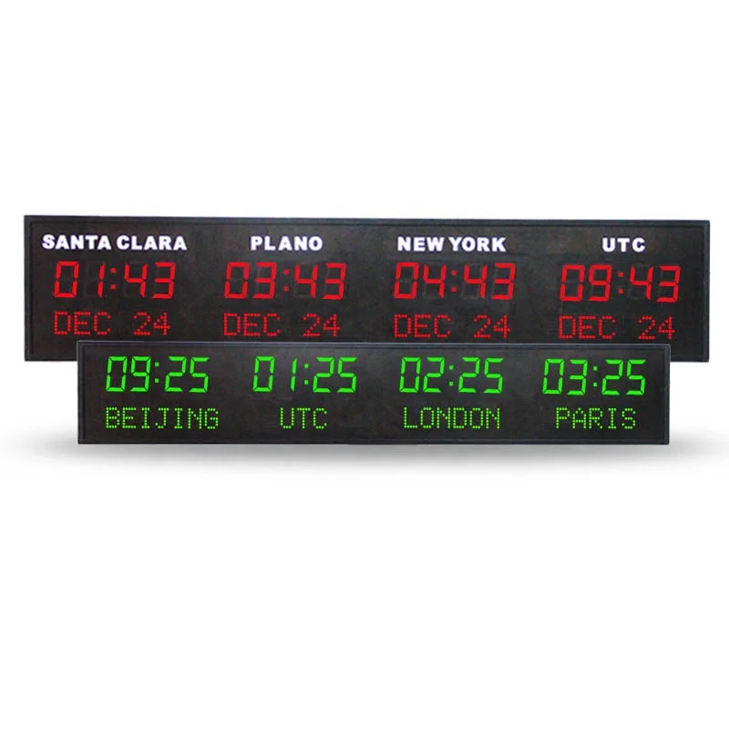ユニークな新しいデザイン大型壁掛けpcコントロールデジタルタイマーledデジタル世界時計 - Buy Led デジタル世界時計、壁時計、大型デジタル  Led 壁時計カレンダー Product on Alibaba.com