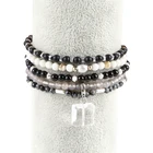 Bracelets Labradorite Bracelet Natural Stone Howlite/Labradorite/Dalmatian Beaded Bracelets With Crystal Charm