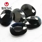 Oval Wholesale Round Oval Black Sapphire Stone Natural Gemstone For Ring