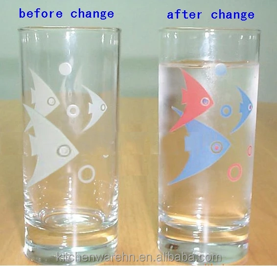 hot sale temperature color change glass cup cold color change glass tumbler color changing glass cup