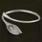 Handmade Flower Design 925 silver cuff bangle