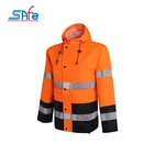 Rain Coat 100% Rain Coat Waterproof High Visibility Reflective Fabric Jacket Raincoat Colors For Motorcycle