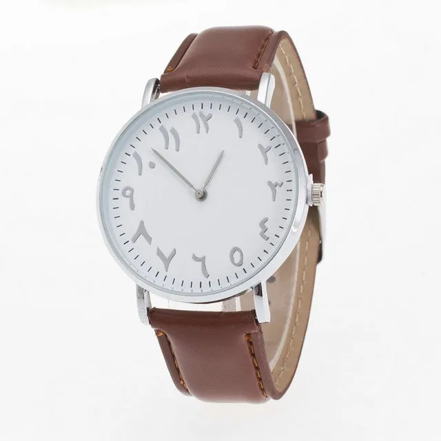 Hot Selling Arabic Numbers Watches Quartz Movement Watch Arabic for Women Leather Promotional Cheap Price Watch