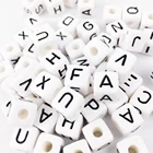 Acrylic Beads 10mm Wholesale DIY Name Accessory Bulk Cube Clear Acrylic Alphabet Letter Beads