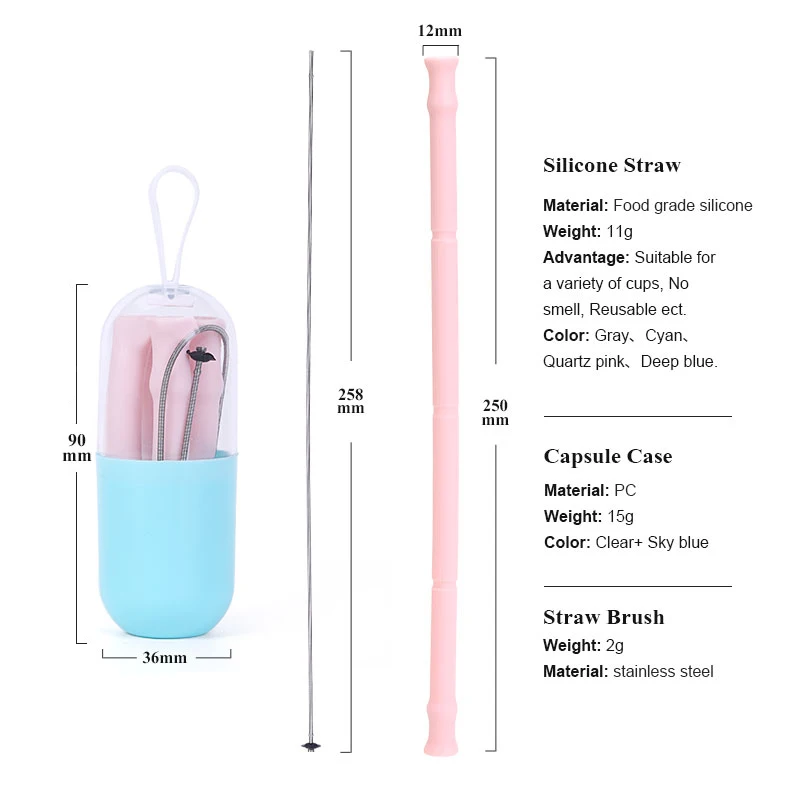 A New Product Ideas 2019 Sustainable Eco Friendly Products Collapsible Drinking Straw Case