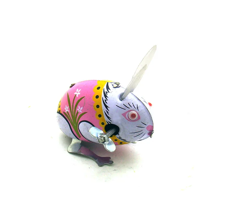 1Pc cute tin wind up clockwork toys jumping rabbit classic toy El 