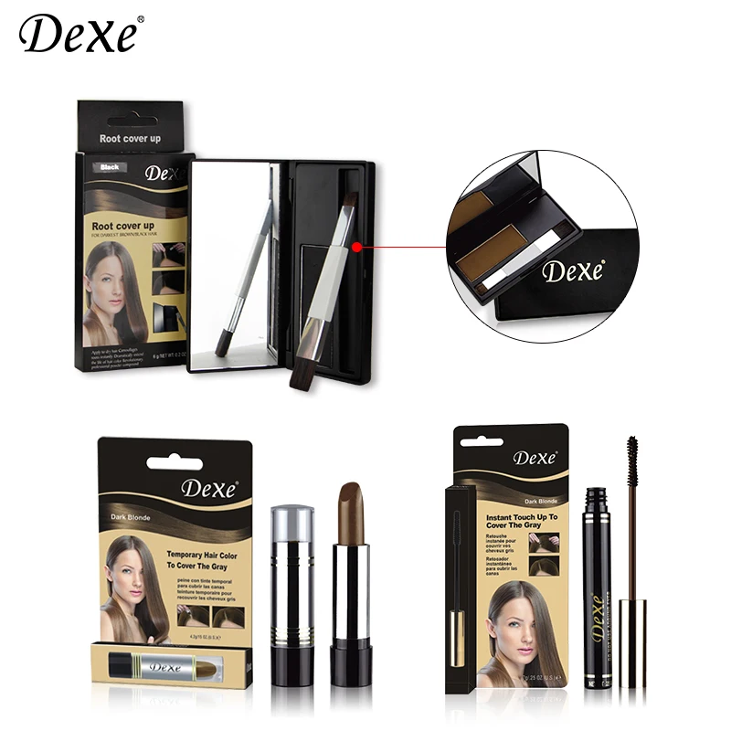 Root touch up of amazing wow effect with makeup brush hair dye combs for hair color dye
