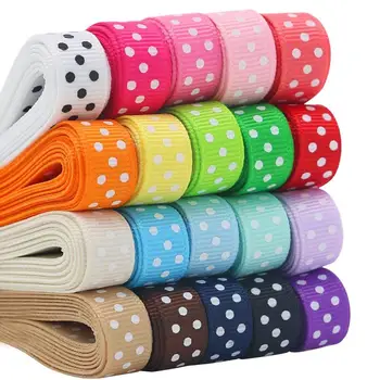 20mm custom white dots red and green ribbon for cake decoration polyester ribbon